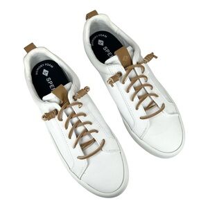 Sperry Women's Bermuda Beach Twill Lace Up Sneakers White Size 10